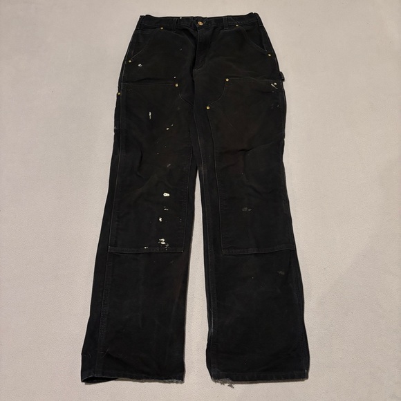 Carhartt Other - Carhartt Double Knees Pants Mens 32x32 Black Carpenter Loose Fit USA B01 BLK